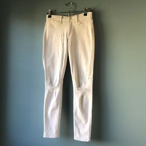 White Skinny Ankle Jeans